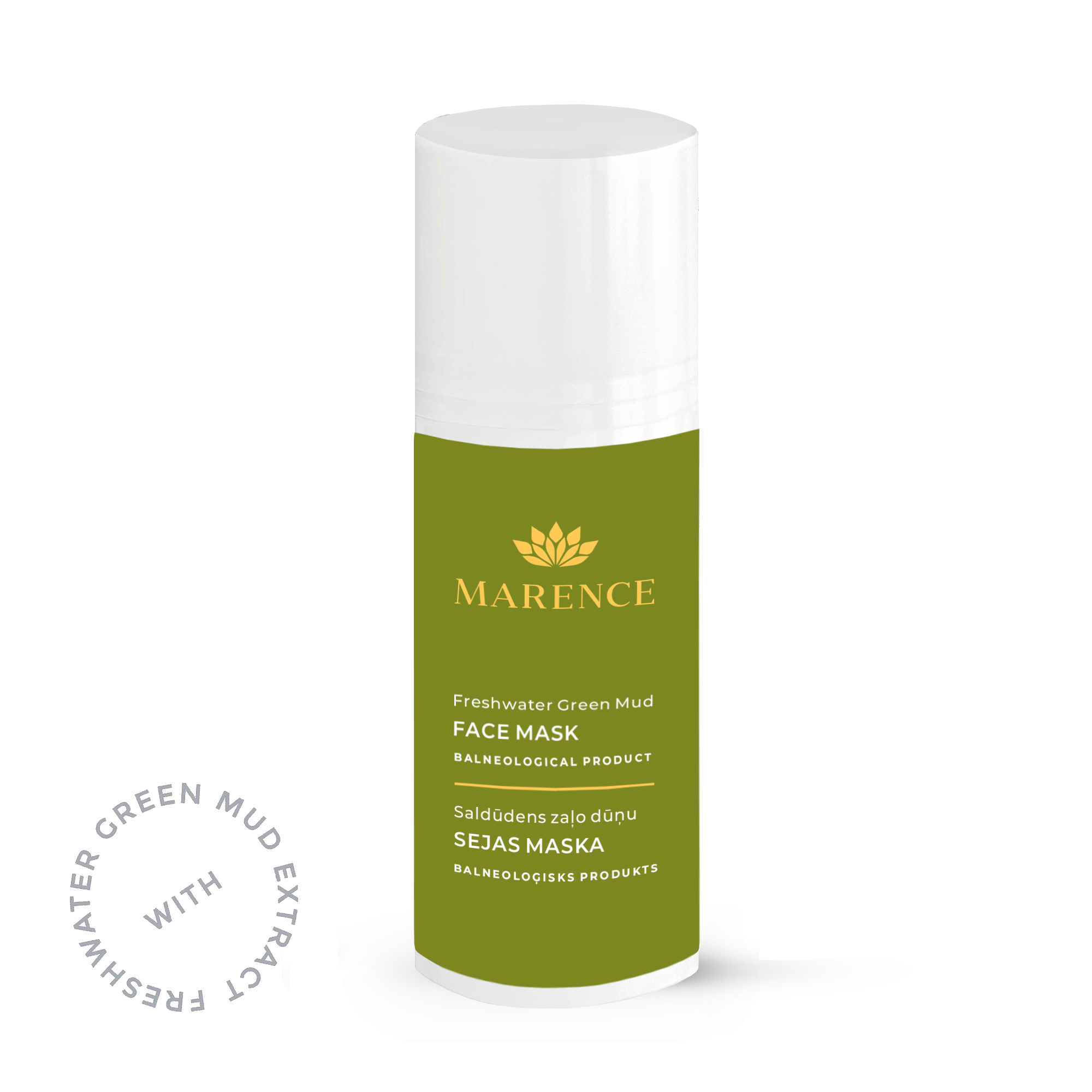 Saldūdens zaļo dūņu sejas maska, 100g